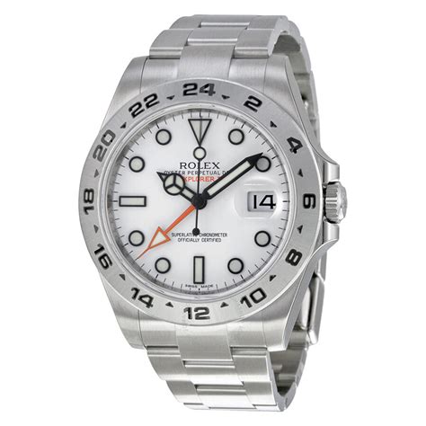 rolex explorer ii white automatic stainless steel mens watch 216570wso|Rolex Explorer II watch.